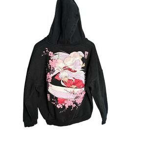 InuYasha Anime Graphic Hoodie Black XL Pullover Sweatshirt Manga Cosplay